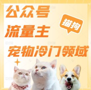 公众号流量主，萌宠冷门领域，单日收益2000+，简单暴力掘金，矩阵操作，无限放大收益！-董叔项目网