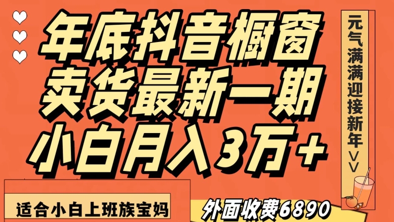 外面收费6890元年底抖音橱窗卖货最新一期，小白月入3万，适合小白上班族宝妈【揭秘】-董叔项目网