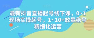 最新抖音直播起号线下课,0~1现场实操起号,1~10+放量稳号精细化运营-董叔项目网