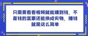 谁做过这么简单的项目?只需要看看视频就能赚到钱,不差钱的富豪还能换成实物,赚钱就是这么简单!【揭秘】-董叔项目网