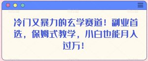 冷门又暴力的玄学赛道！副业首选，保姆式教学，小白也能月入过万！-董叔项目网