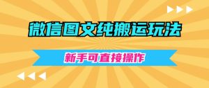 微信图文纯搬运玩法，新手可直接操作-董叔项目网