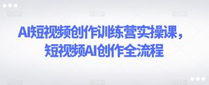 AI短视频创作训练营实操课，短视频AI创作全流程-董叔项目网