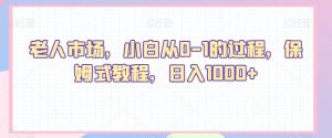 老人市场，小白从0-1的过程，保姆式教程，日入1000+-董叔项目网