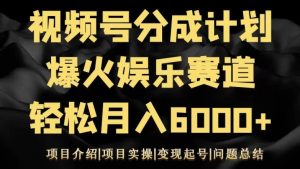 视频号创作分成计划之娱乐赛道轻松日入500+-董叔项目网