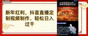 年底风口项目，定制视频直播变现，日入1000加，会打字就行【揭秘】-董叔项目网