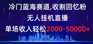 冷门蓝海赛道，收割回忆粉，无人挂机直播，单场收入轻松2000-5w+【揭秘】-董叔项目网