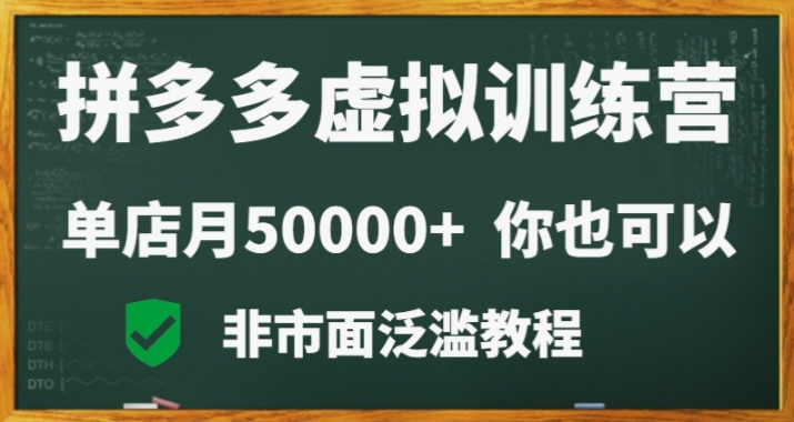 拼多多虚拟电商训练营月入30000+你也行，暴利稳定长久，副业首选-董叔项目网