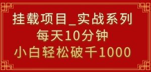 挂载项目,小白轻松破1000,每天10分钟,实战系列保姆级教程【揭秘】-董叔项目网