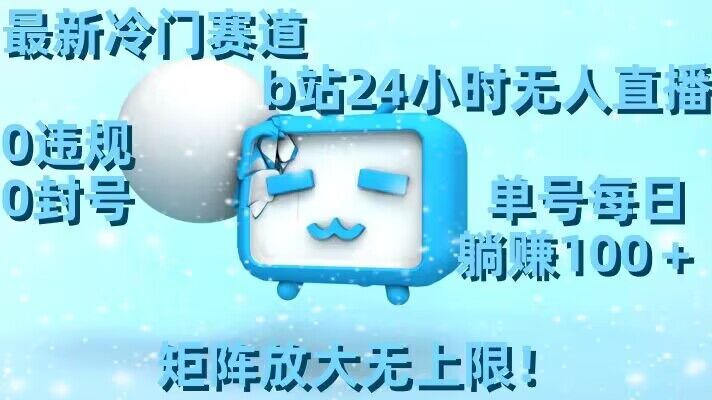 最新冷门赛道，b站24小时无人直播，0违规0封号，单号每日躺赚100＋，矩阵放大无上限【揭秘】-董叔项目网