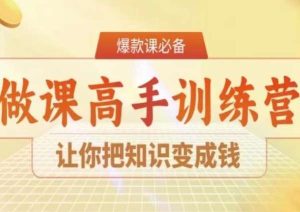 28天做课高手陪跑营，让你把知识变成钱-董叔项目网