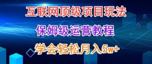 互联网顶级项目玩法，保姆级运营教程，学完轻松月入5万-董叔项目网