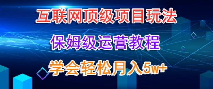 互联网顶级项目玩法，保姆级运营教程，学完轻松月入5万-董叔项目网