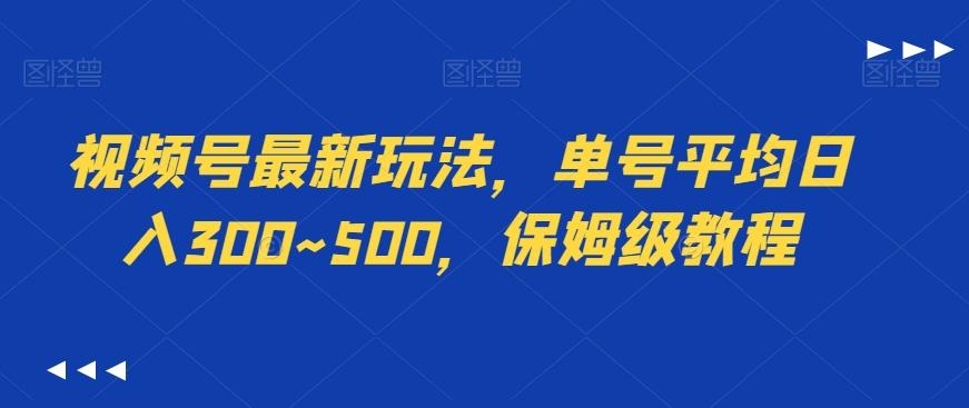 视频号最新玩法，单号平均日入300~500，保姆级教程-董叔项目网