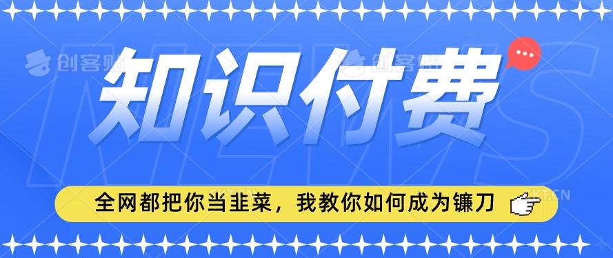 2024最新知识付费项目，小白也能轻松入局，全网都在教你做项目，我教你做镰刀【揭秘】-董叔项目网