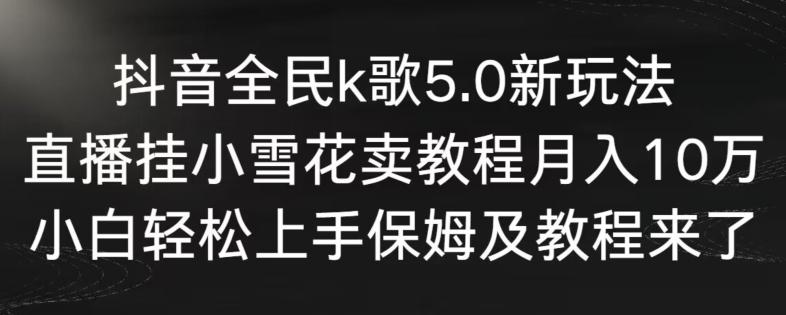 抖音全民k歌5.0新玩法，直播挂小雪花卖教程月入10万，小白轻松上手，保姆及教程来了【揭秘】-董叔项目网