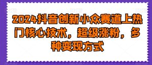 2024抖音创新小众赛道上热门核心技术，超级涨粉，多种变现方式【揭秘】-董叔项目网