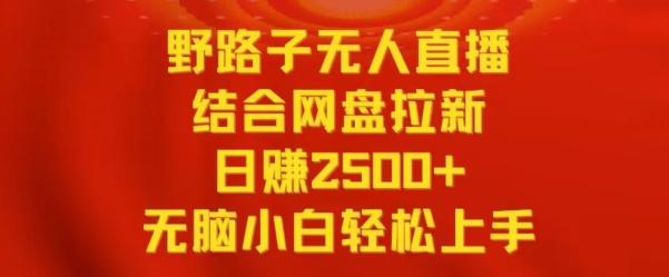 野路子无人直播结合网盘拉新，日赚2500+，小白无脑轻松上手【揭秘】-董叔项目网