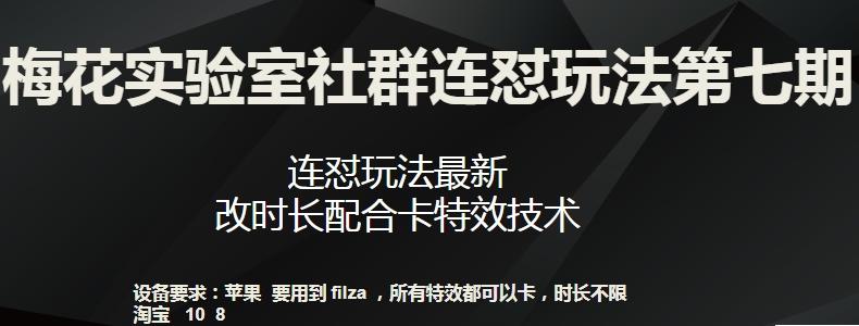 梅花实验室社群连怼玩法第七期，连怼玩法最新，改时长配合卡特效技术-董叔项目网