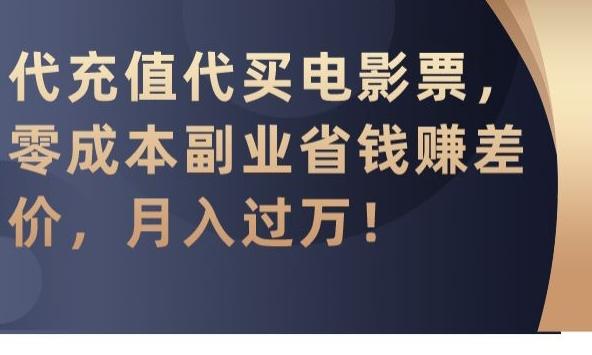 代充值代买电影票，零成本副业省钱赚差价，月入过万【揭秘】-董叔项目网
