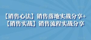 【销售心法】销售落地实战分享+【销售实战】销售流程实战分享-董叔项目网
