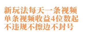 快手新玩法每天一条视频单条视频收益4位数起不违规不擦边不封号【揭秘】-董叔项目网