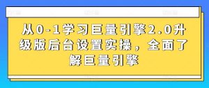 从0-1学习巨量引擎2.0升级版后台设置实操，全面了解巨量引擎-董叔项目网