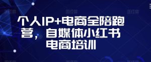 个人IP+电商全陪跑营，自媒体小红书电商培训-董叔项目网
