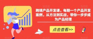 跨境产品开发课,每期一个产品开发案例,从方法到实战,带你一步步成为产品经理-董叔项目网