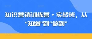 知识营销训练营·实战班，从“知道-董叔项目网