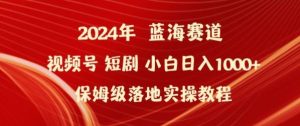 2024年视频号短剧新玩法小白日入1000+保姆级落地实操教程【揭秘】-董叔项目网