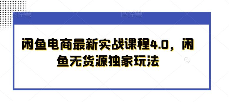 闲鱼电商最新实战课程4.0，闲鱼无货源独家玩法-董叔项目网