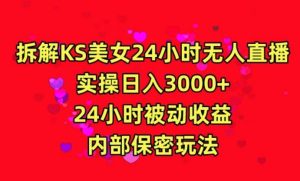 利用快手24小时无人美女直播,实操日入3000,24小时被动收益,内部保密玩法【揭秘】-董叔项目网
