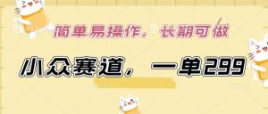 小众赛道,一单299.简单易操作,长期可做【揭秘】-董叔项目网