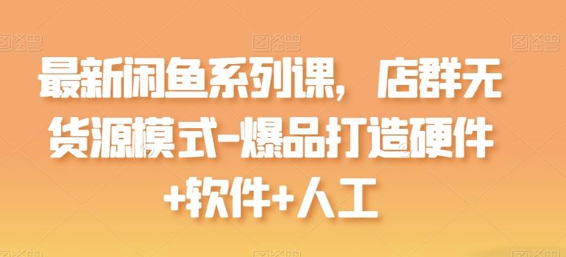 最新闲鱼系列课，店群无货源模式-爆品打造硬件+软件+人工-董叔项目网