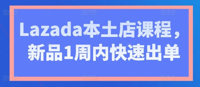 Lazada本土店课程，新品1周内快速出单-董叔项目网