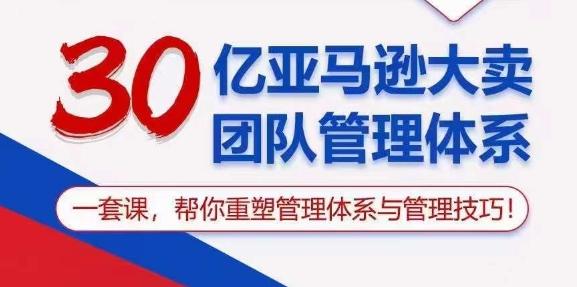 30亿亚马逊大卖团队管理体系，一套课，帮你重塑管理体系与管理技巧-董叔项目网
