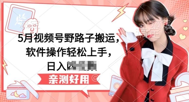 5月视频号野路子搬运，软件操作轻松上手，日入三位数【揭秘】-董叔项目网