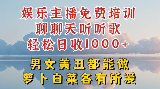 娱乐主播免费培训聊聊天听听歌轻松日收1K+，男女美丑都能做萝卜白菜各有所爱【揭秘】-董叔项目网
