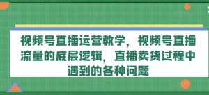 视频号直播运营教学，视频号直播流量的底层逻辑，直播卖货过程中遇到的各种问题-董叔项目网