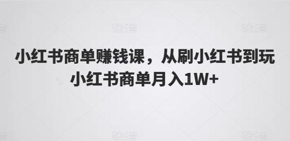 小红书商单赚钱课，从刷小红书到玩小红书商单月入1W+-董叔项目网