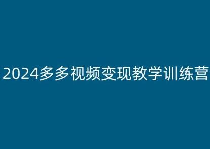 2024多多视频变现教学训练营，新手保姆级教程，适合新手小白-董叔项目网