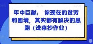 某付费文章:年中巨献: 你现在的贫穷和困境,其实都有解决的思路 (进来抄作业)-董叔项目网