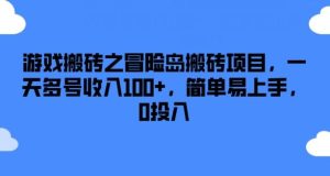游戏搬砖之冒险岛搬砖项目，一天多号收入100+，简单易上手，0投入【揭秘】-董叔项目网