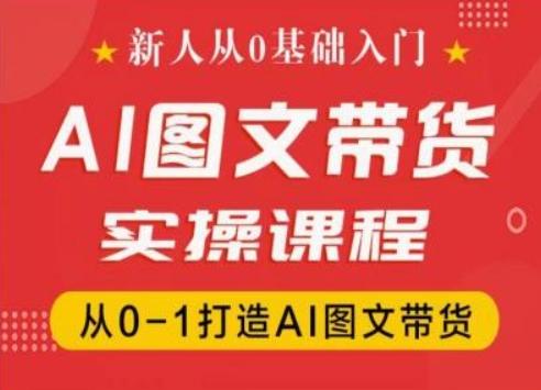 新人从0基础入门，抖音AI图文带货实操课程，从0-1打造AI图文带货-董叔项目网