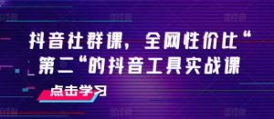 抖音社群课，全网性价比“第二“的抖音工具实战课-董叔项目网