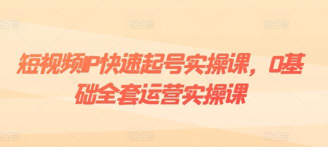 短视频IP快速起号实操课，0基础全套运营实操课，爆款内容设计+粉丝运营+内容变现-董叔项目网