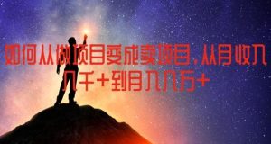 如何从做项目变成卖项目，从月收入几千到月入几万【揭秘】-董叔项目网