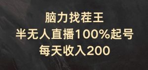 脑力找茬王，半无人直播100%起号，每天收入200+【揭秘】-董叔项目网