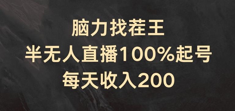 脑力找茬王，半无人直播100%起号，每天收入200+【揭秘】-董叔项目网